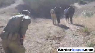 Blonde gets strip-searched and fucked hard by border patrol agent